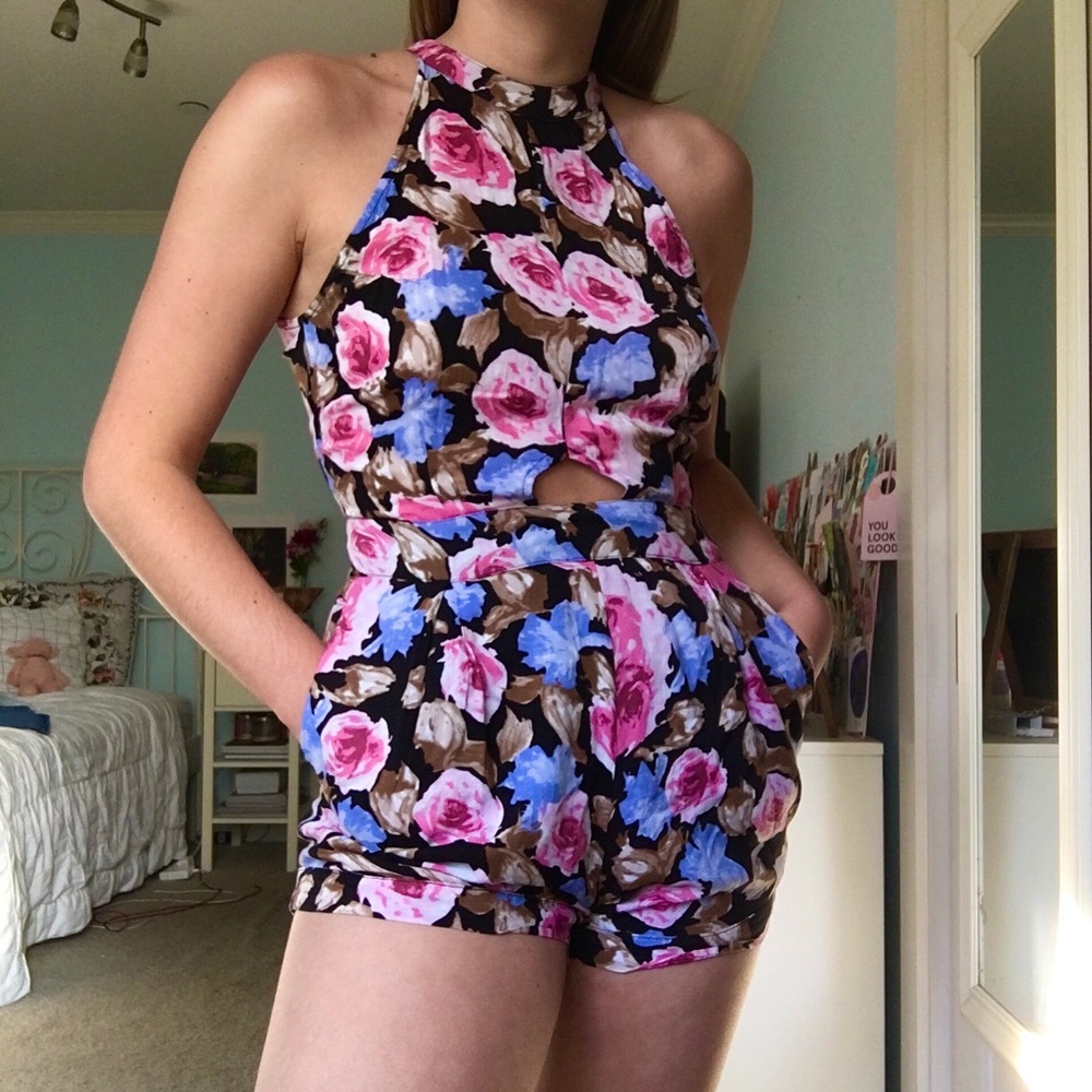 Nasty Gal Floral Romper Size M